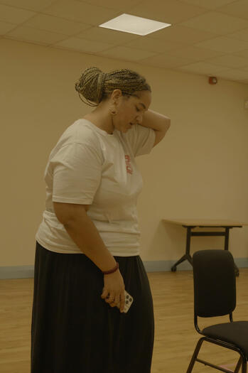 Hannah Diarra in PCL rehearsals (By Charlie Rider)